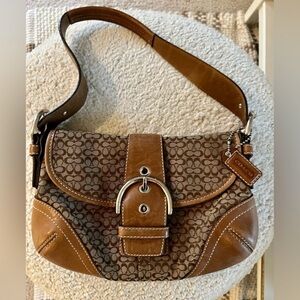 COACH LEATHER BROWN SHOULDER BAG